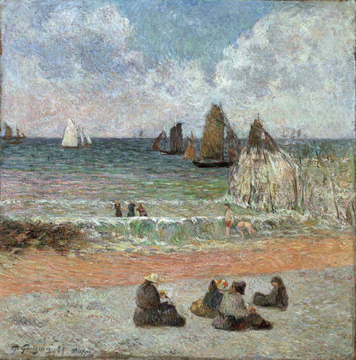 Kysten ved Dieppe par Gauguin, Paul Eugene Henri (1848-1903). Olje på lerret, størrelse: 71,5x71,5 av Paul Gauguin