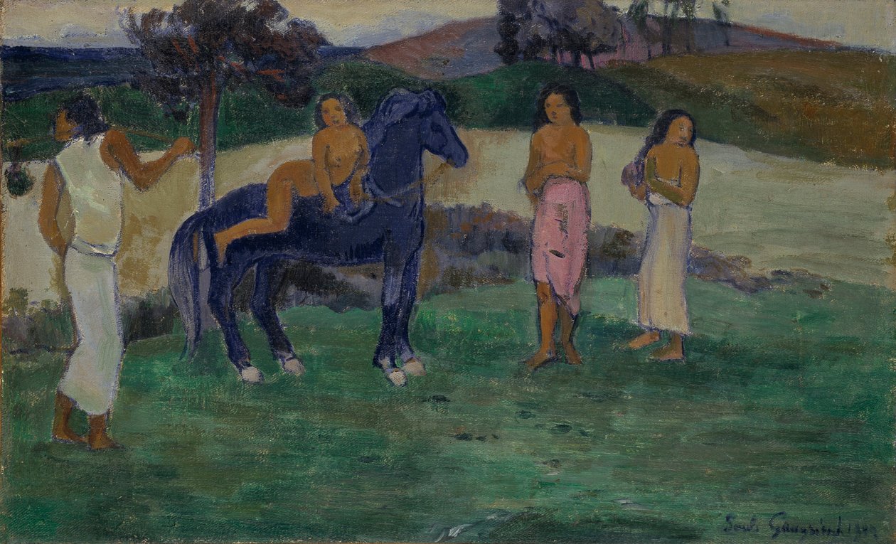 Komposisjon med figurer og en hest, 1902. av Paul Gauguin