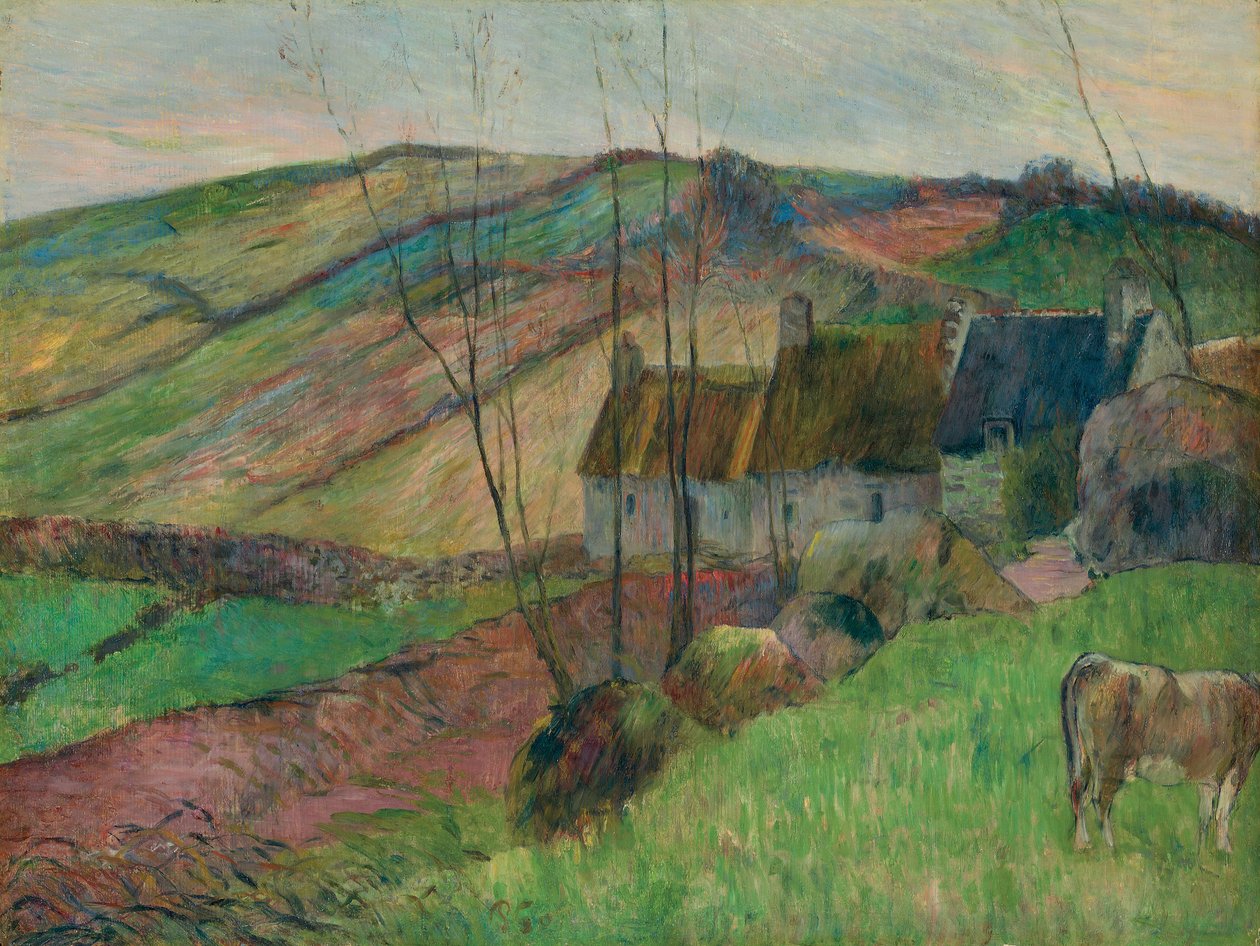 Hytter på flankene av Mont Sainte-Marguerite; Hytter på siden av Montagne Sainte-Marguerite, 1888 av Paul Gauguin