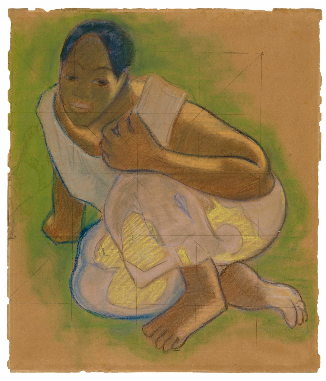 Crouching Tahitian Woman (relatert til maleriet Nafea faa ipoipo [When Will You Marry?]) av Paul Gauguin