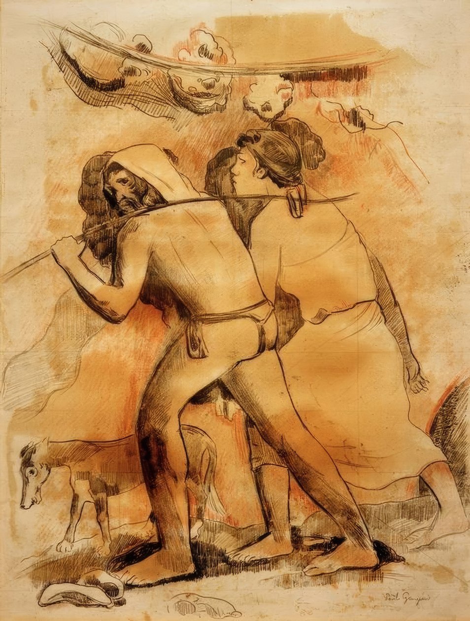 Avgangen (Adam og Eva) av Paul Gauguin