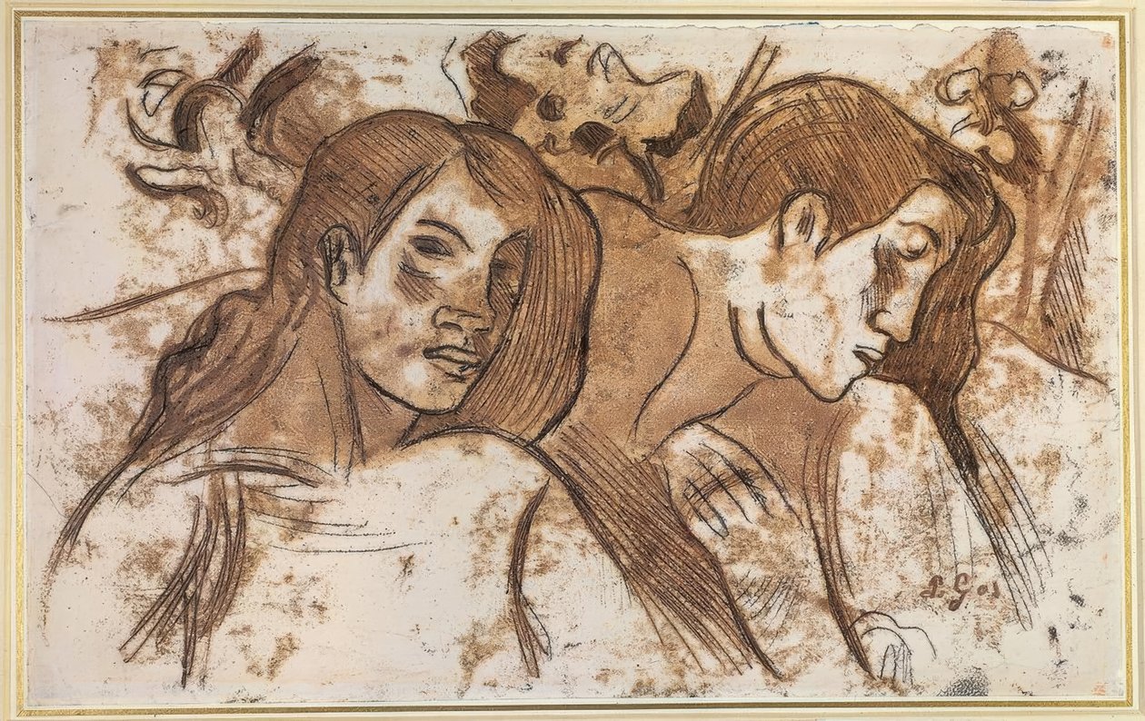 To Marquesans av Paul Gauguin