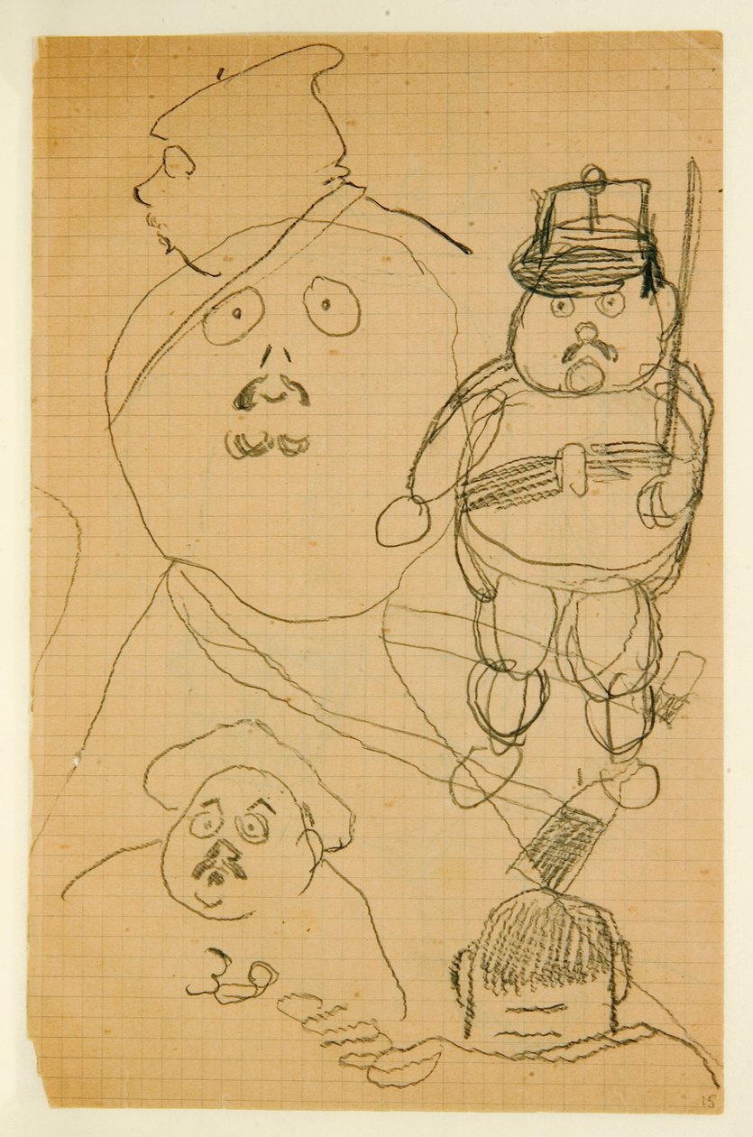Tegning fra et album med tegninger produsert for den unge Jacques Bousquet, 1889-90 av Paul Gauguin