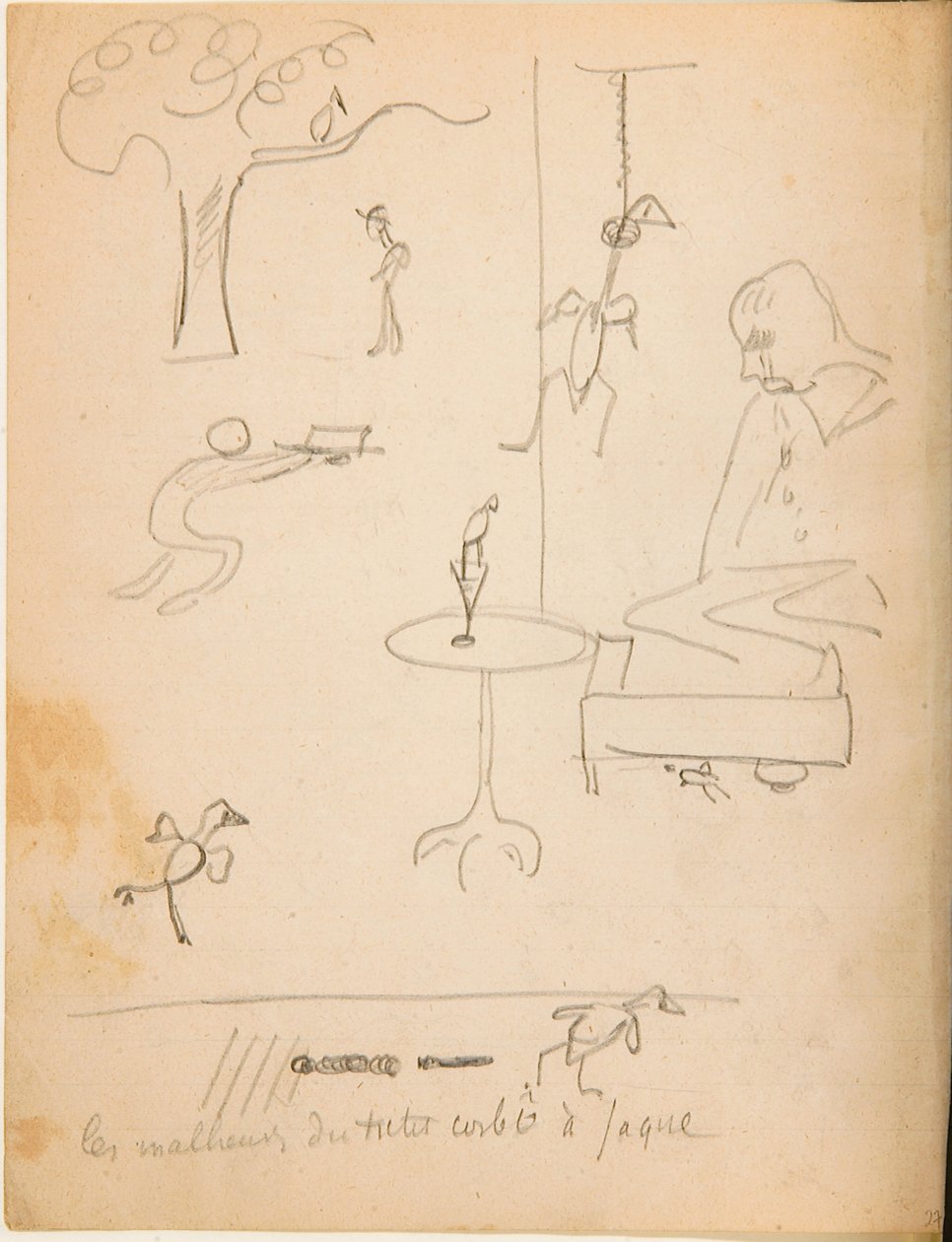 Tegning fra et album med tegninger produsert for den unge Jacques Bousquet, 1889-90 av Paul Gauguin