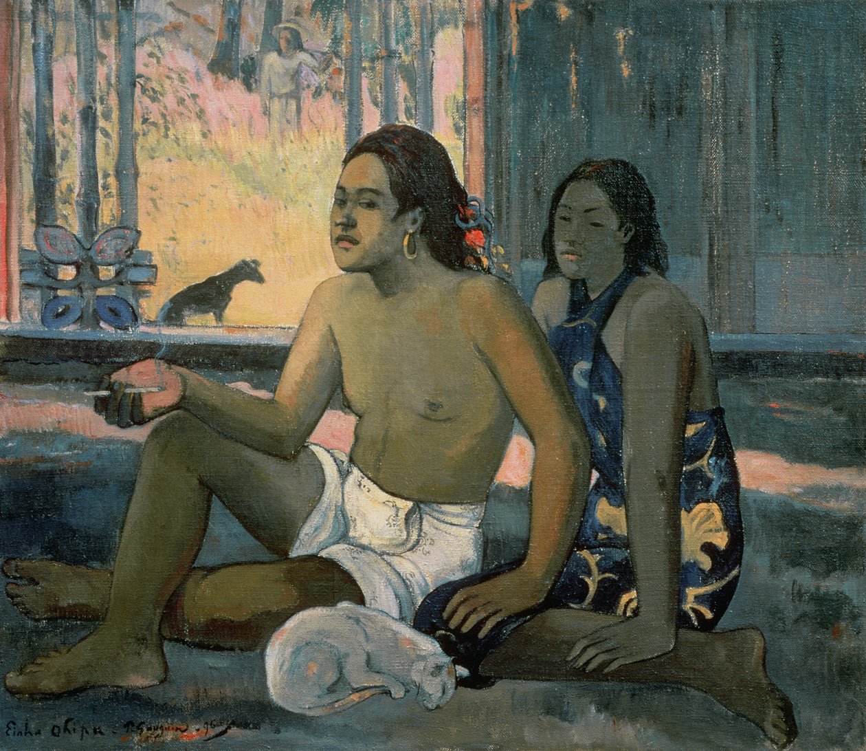 Ingen arbeid eller tahitianere i et rom av Paul Gauguin