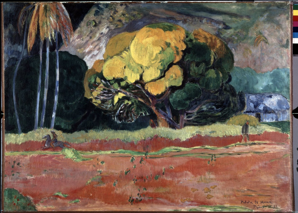 Fatata Te Moua (Ved foten av fjellet eller Ved det store fjellet). Maleri av Paul Gauguin (1848-1903) av Paul Gauguin