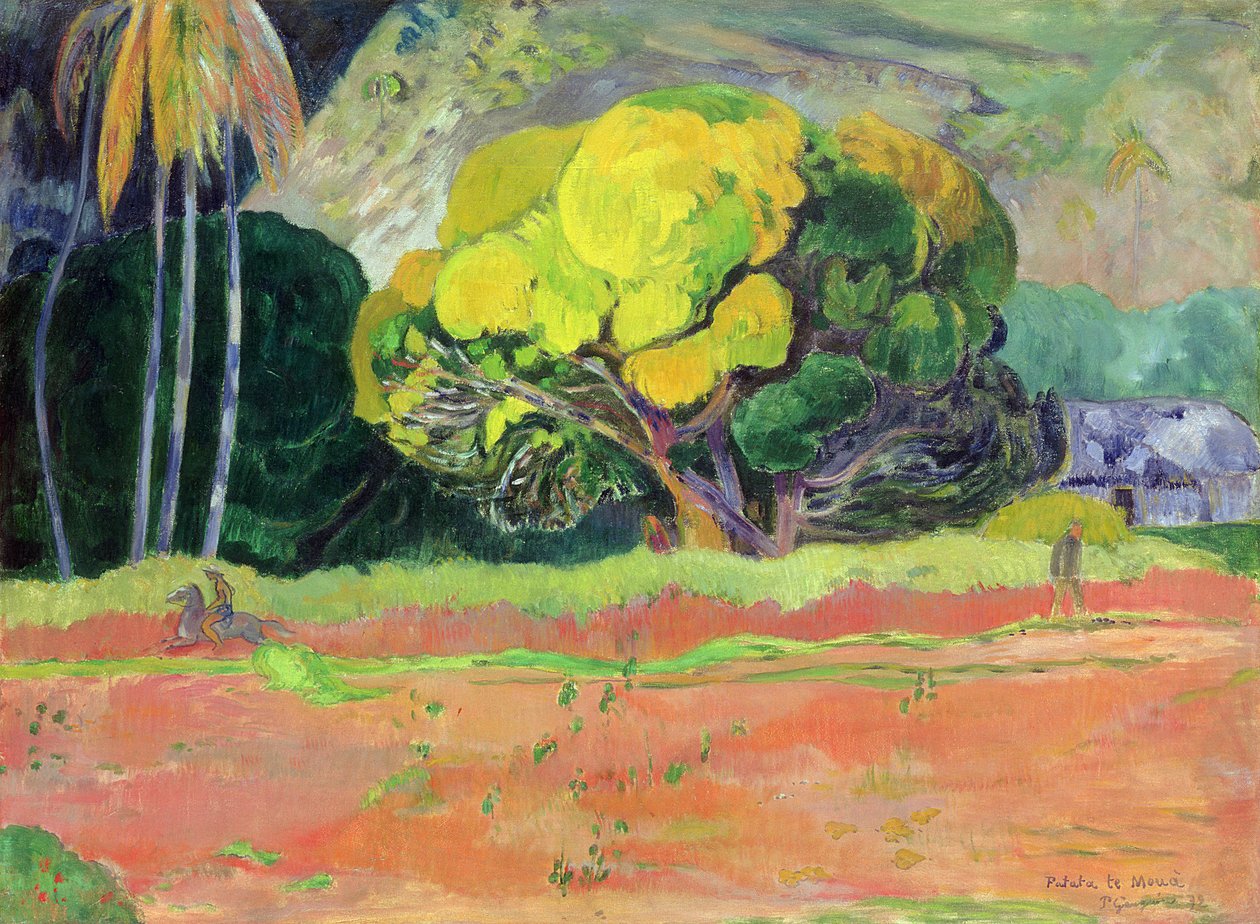 Fatata te Moua (ved foten av fjellet) av Paul Gauguin
