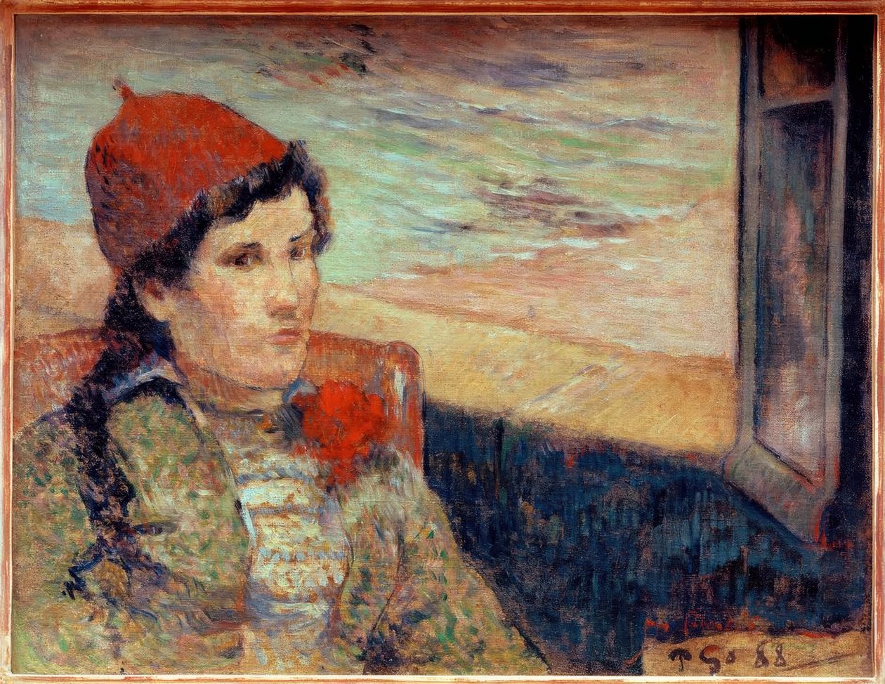 Kvinne foran et åpent vindu, kjent som bruden av Paul Gauguin