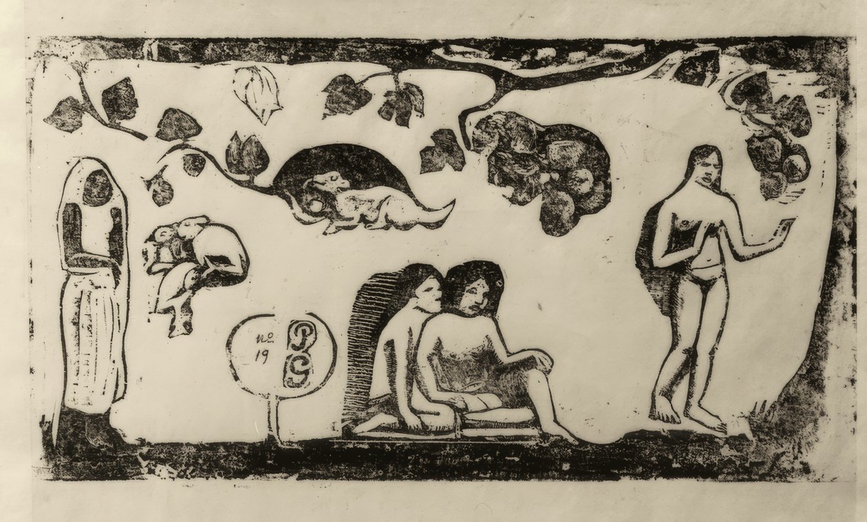 Kvinner, dyr og løvverk av Paul Gauguin