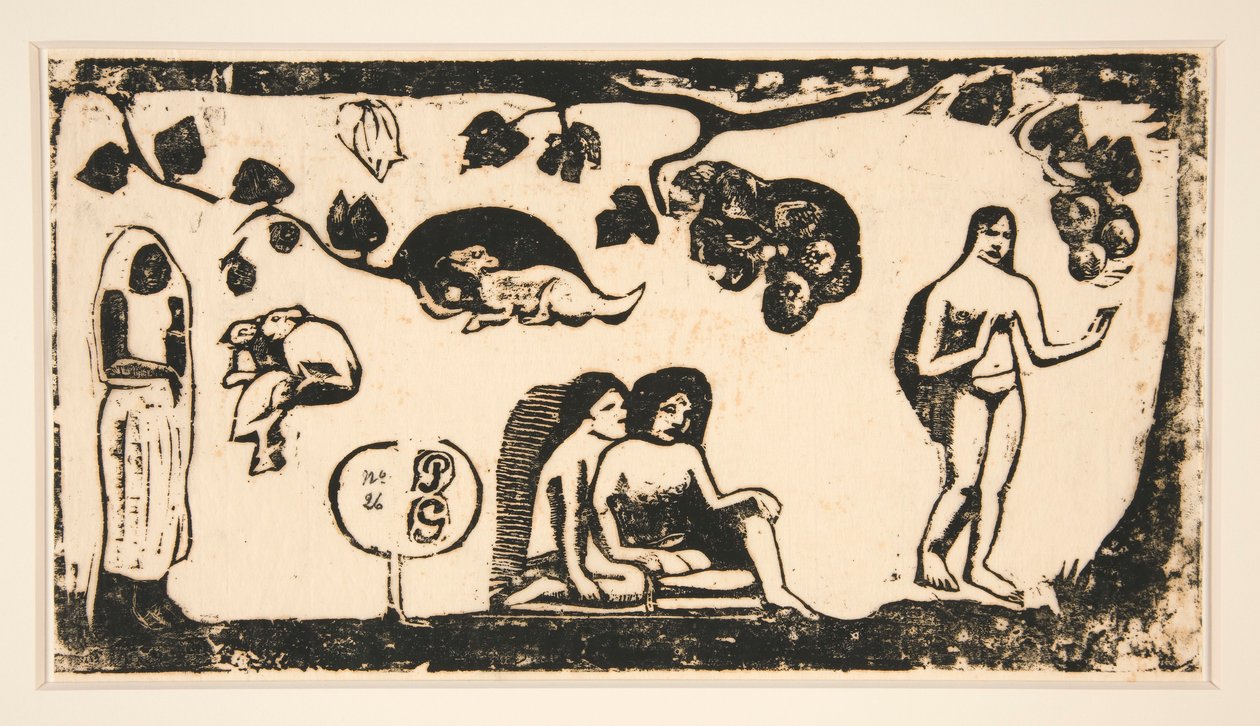 Kvinner, dyr og blader [Kvinner, dyr og blader] av Paul Gauguin