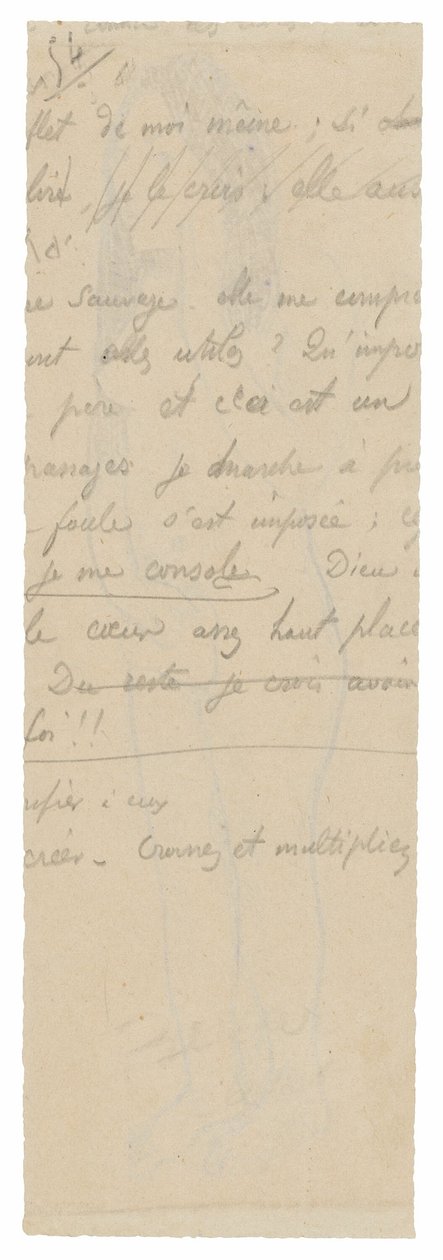 Fragment av lang inskripsjon av Paul Gauguin