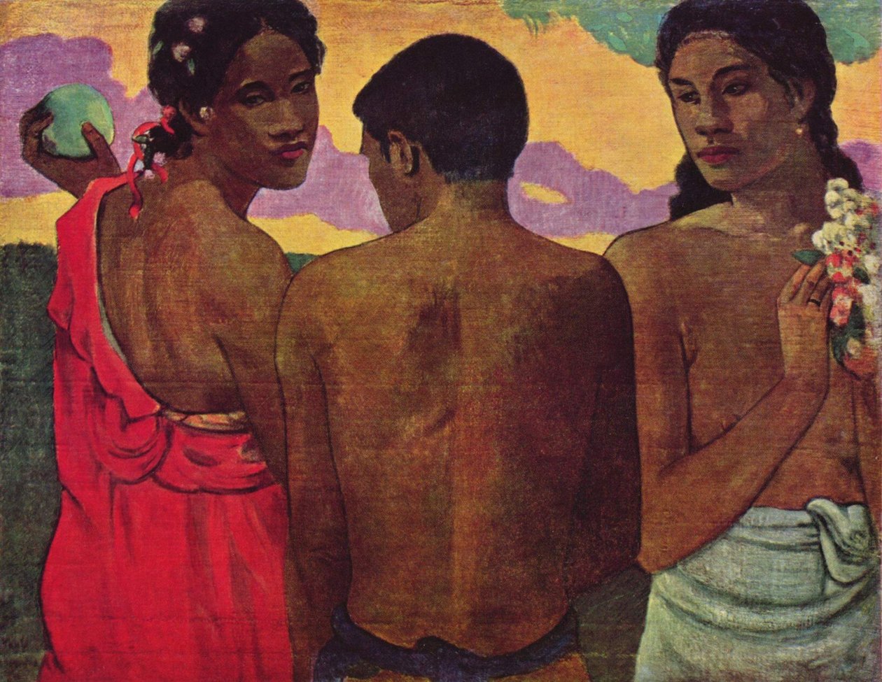 Tre tahitianere, eller Samtale Tre tahitianere av Paul Gauguin