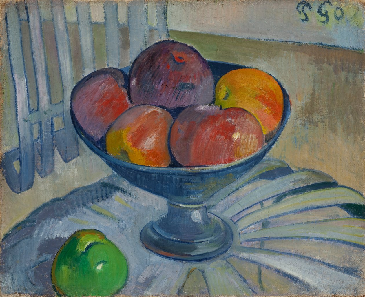 Fruktfat på en hagestol, ca. 1890 av Paul Gauguin