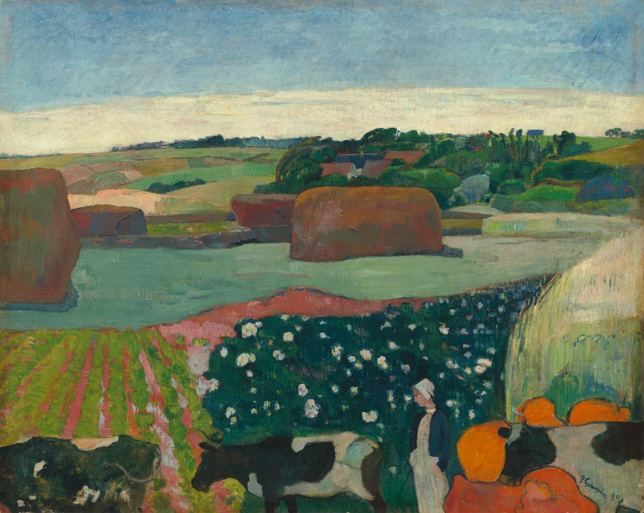Høystakker i Bretagne, 1890. av Paul Gauguin