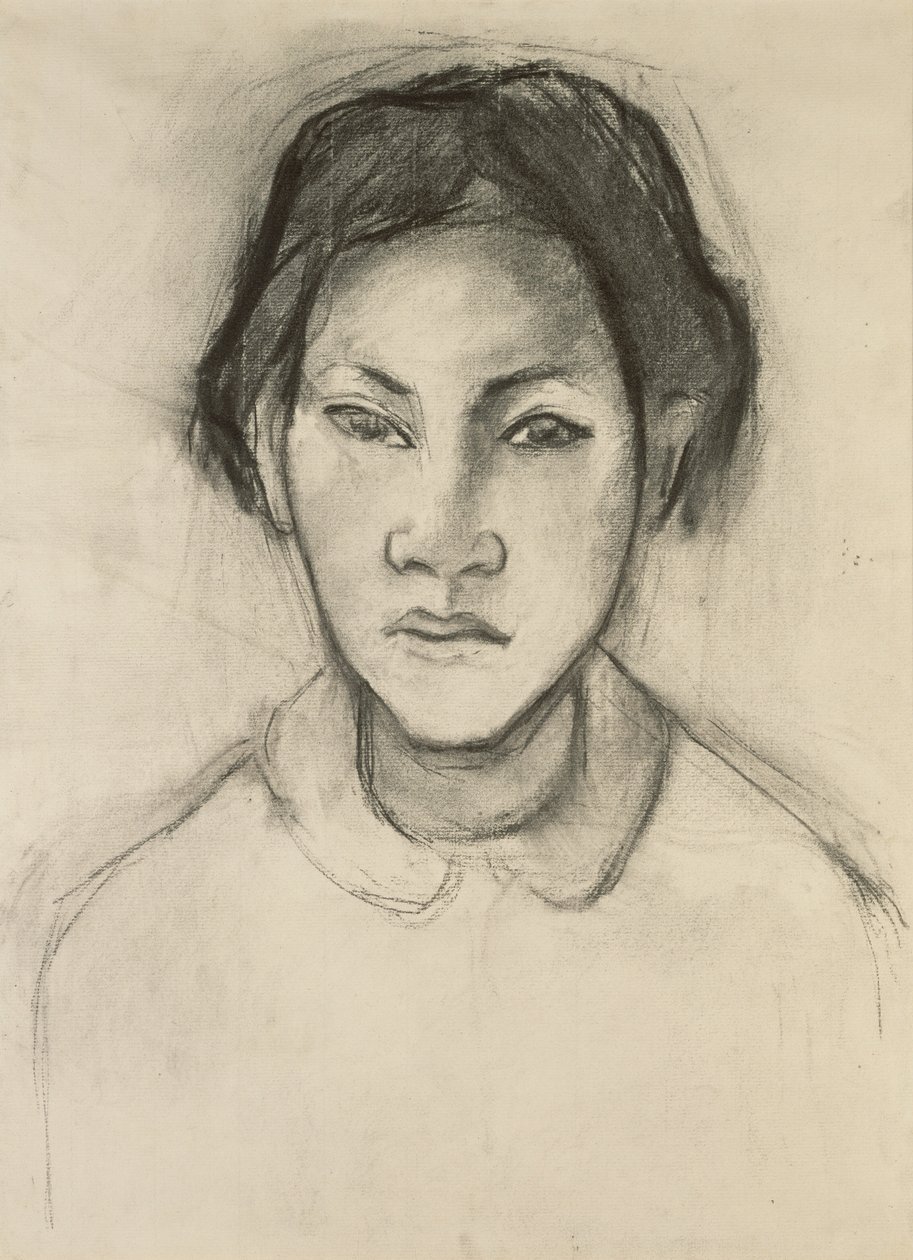 Hodet til en tahitisk kvinne av Paul Gauguin