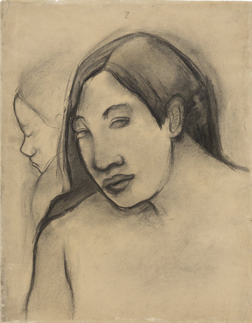 Leder av tahitiske kvinner, frontale og profilerte synspunkter, 1891-93 av Paul Gauguin