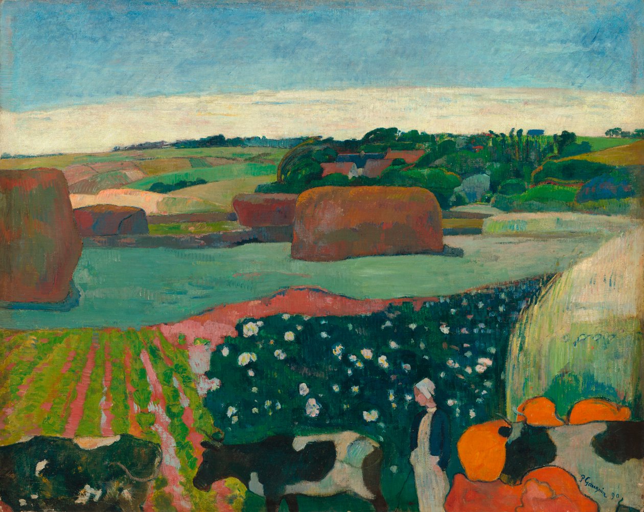 Høystakk i Bretagne av Paul Gauguin