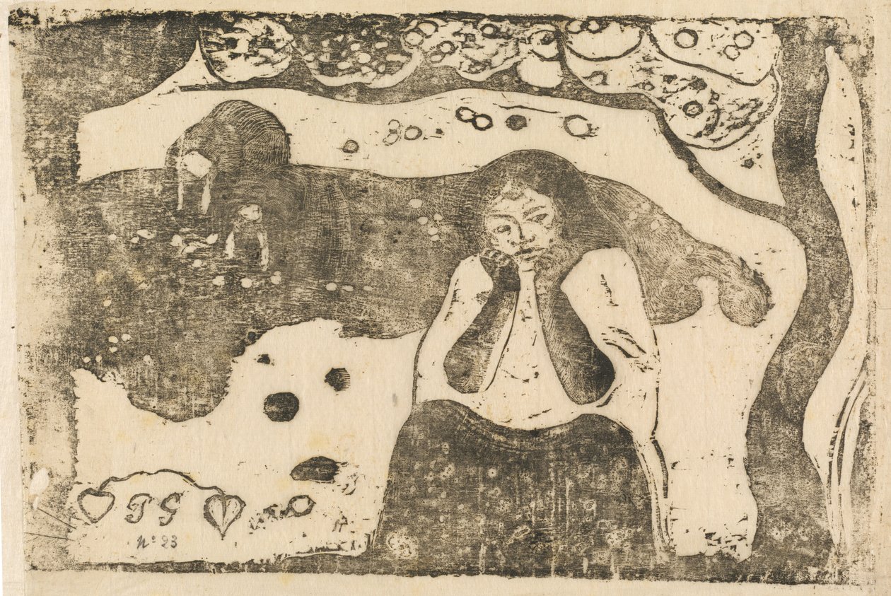 Human Sorrow Miseres humaines, i eller etter 1895. av Paul Gauguin