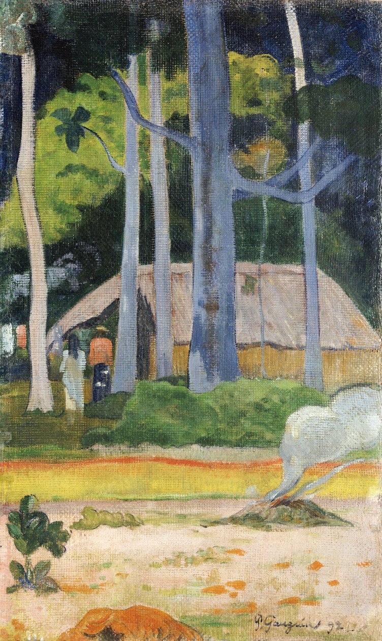 Hytte i trærne, 1892 av Paul Gauguin