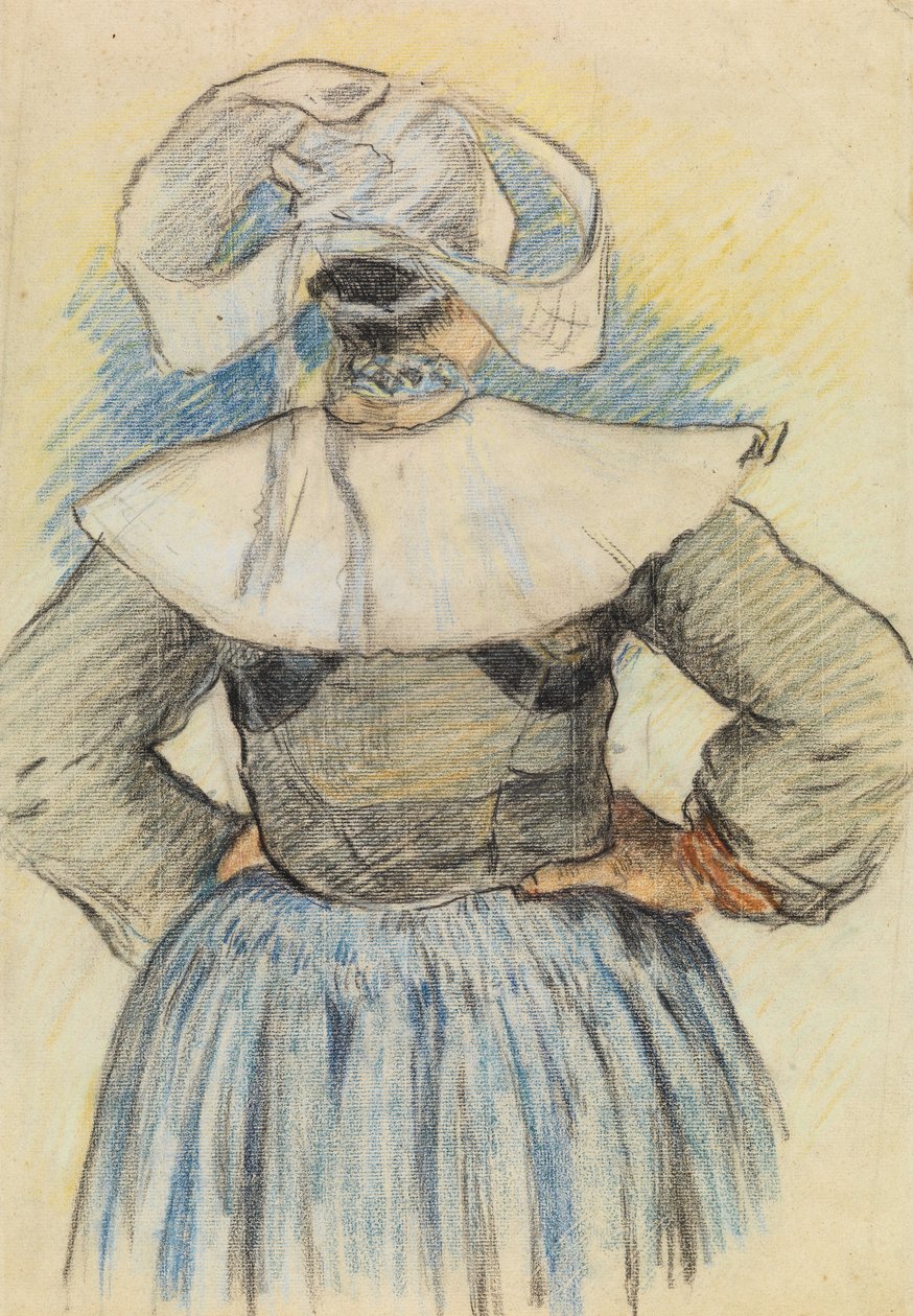 La Bretonne, Pont-Aven ca. 1886 (kritt på papir) av Paul Gauguin