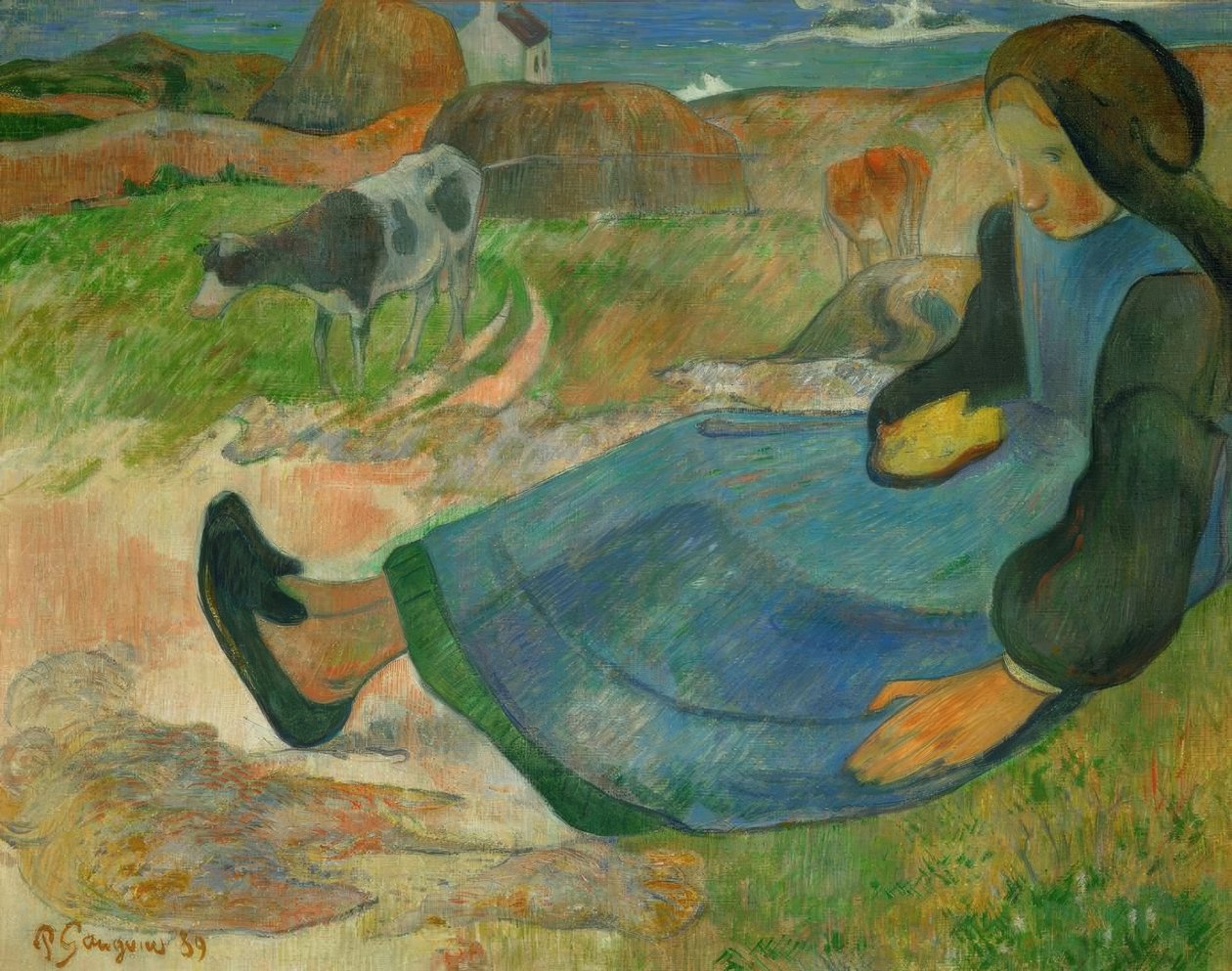 The Cow Keeper, eller Young Breton av Paul Gauguin