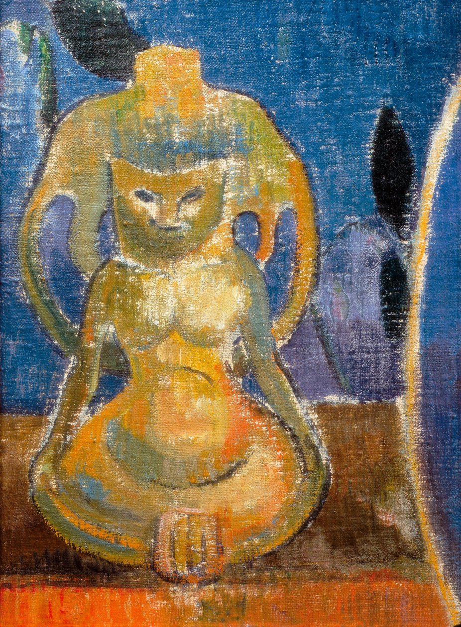 La belle Angele, Madame Satre (1868-1932) hotelleier ved Pont Aven, detalj av skulpturen av Paul Gauguin