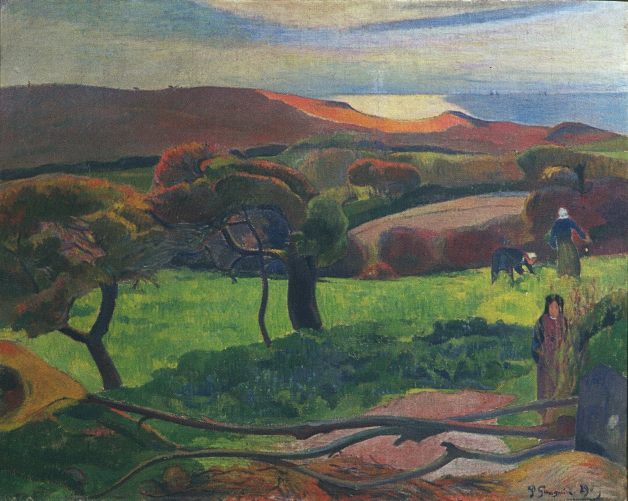 Landskap i Bretagne av Paul Gauguin