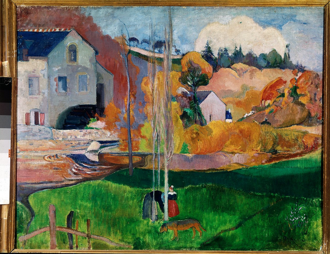 Landskap i Bretagne, bruket David (olje på lerret av Paul Gauguin