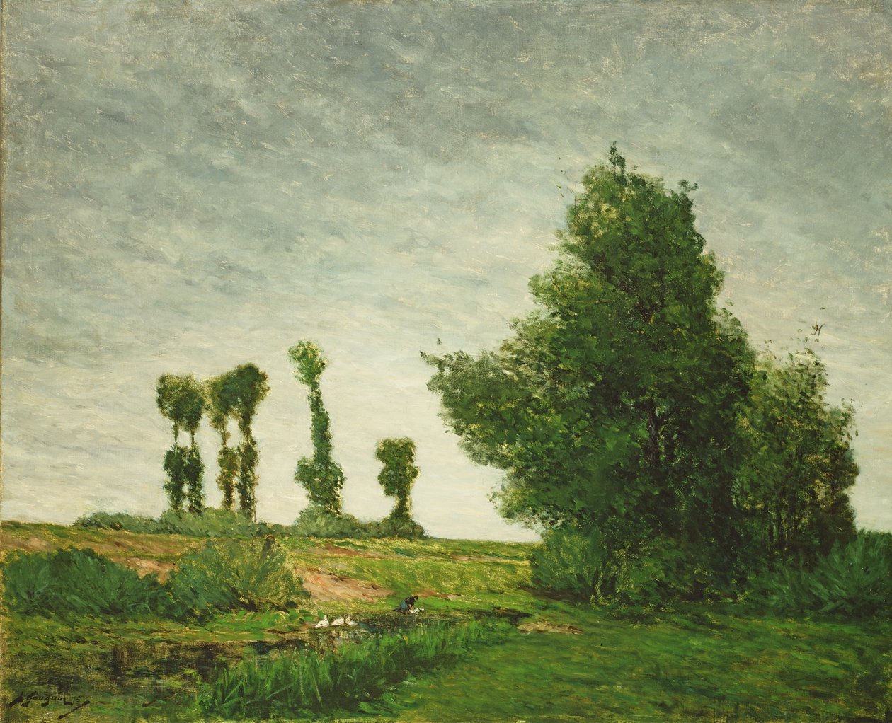 Landskap med poppel av Paul Gauguin