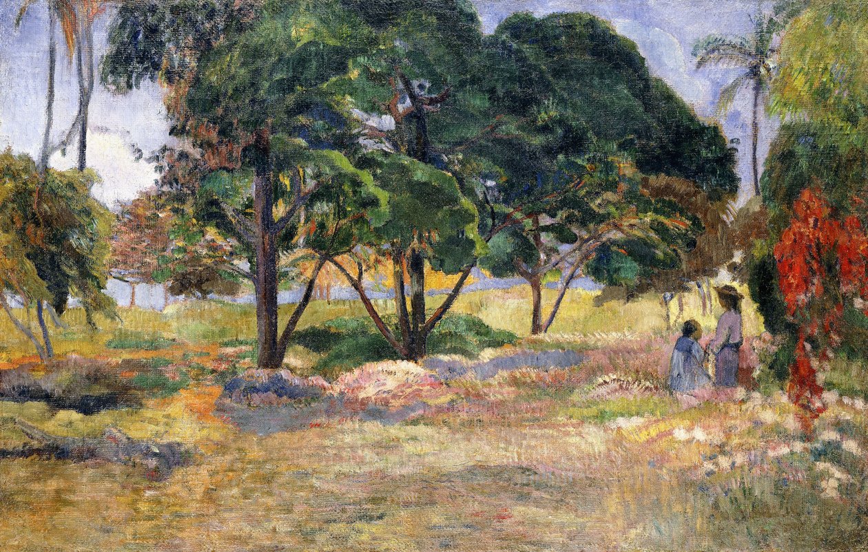 Landskap med tre trær, 1892 av Paul Gauguin