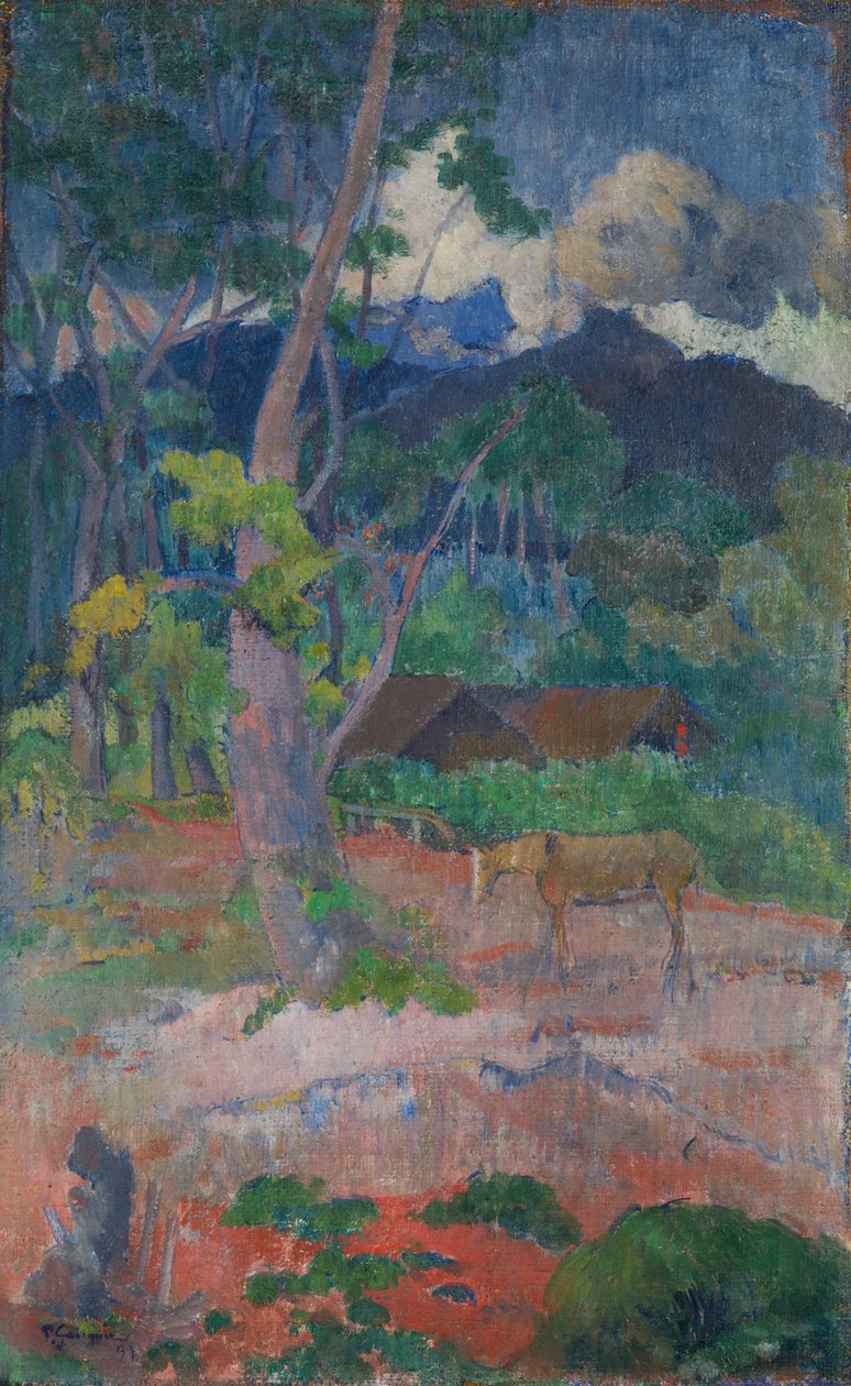 Landskap med en hest av Paul Gauguin