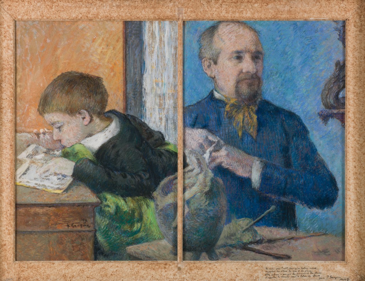Billedhuggeren Aubé og hans sønn, Émile av Paul Gauguin