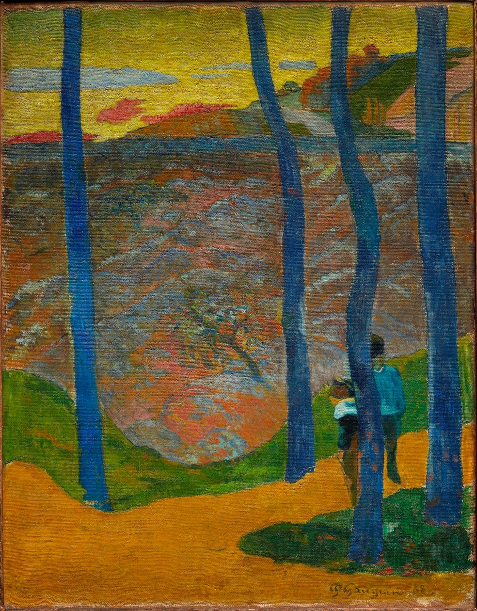 De blå trærne. Du vil passere, den vakre. Blåtrær. Din tur vil komme, min skjønnhet!, 1888. av Paul Gauguin