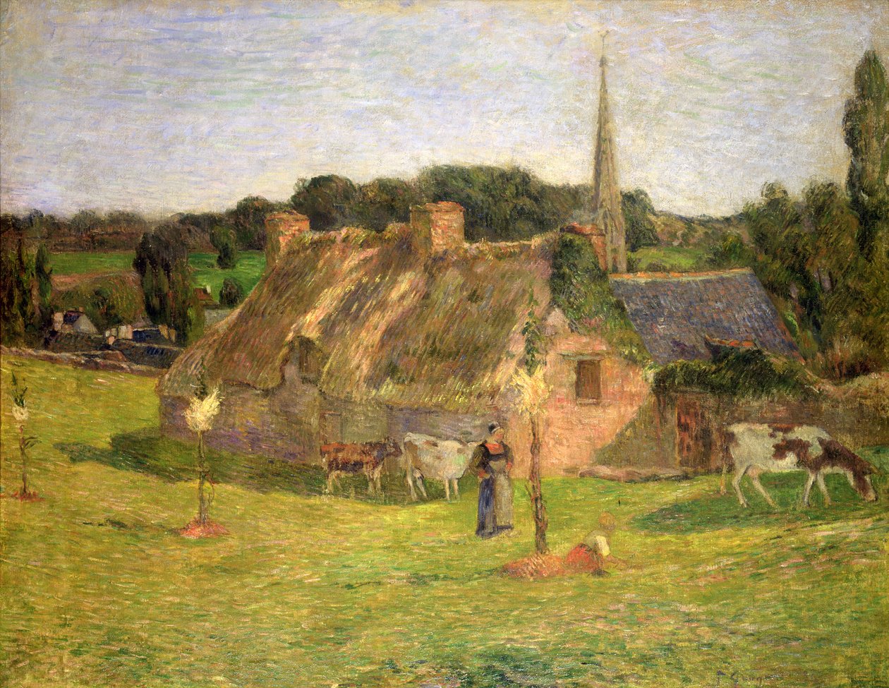 Lollichons felt og kirken Pont-Aven, 1886 av Paul Gauguin