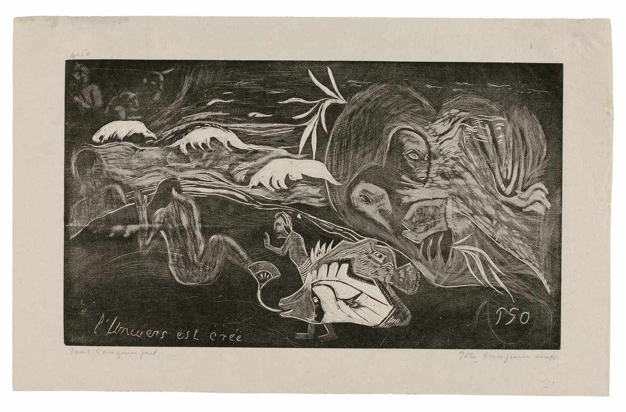 L’univers est créé (Universet blir skapt), fra Noa Noa Suite av Paul Gauguin