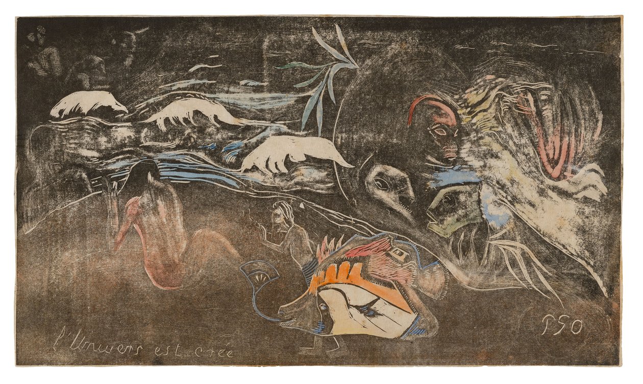 Universet blir skapt, fra Noa Noa-suiten av Paul Gauguin