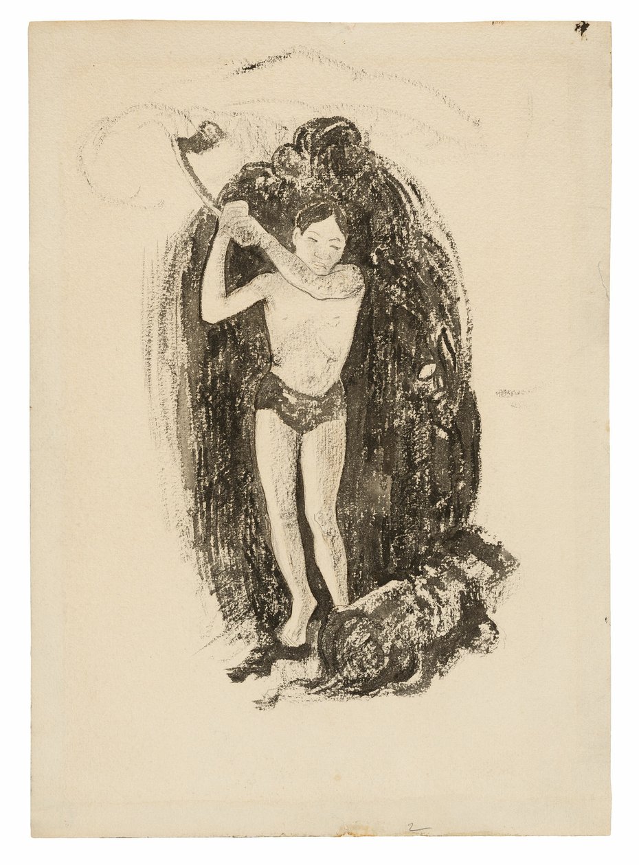 Mann med øks av Paul Gauguin