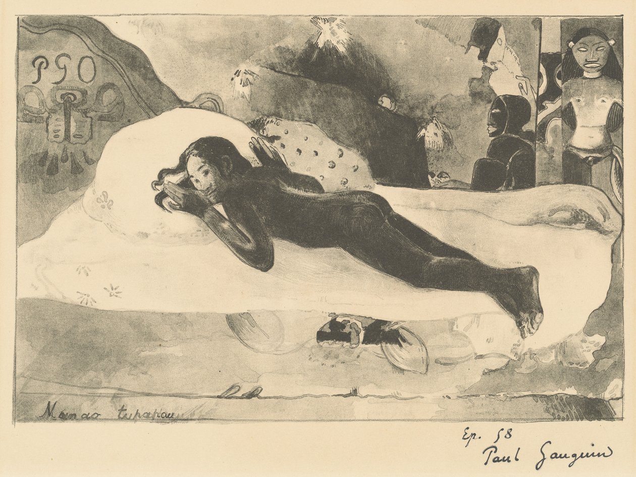 Hun er hjemsøkt av en ånd av Paul Gauguin