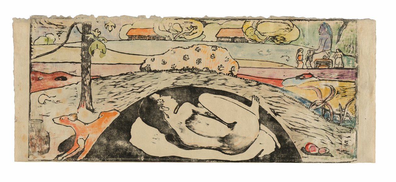 Manao tupapau (Hun tenker på spøkelsen eller spøkelsen tenker på henne) av Paul Gauguin