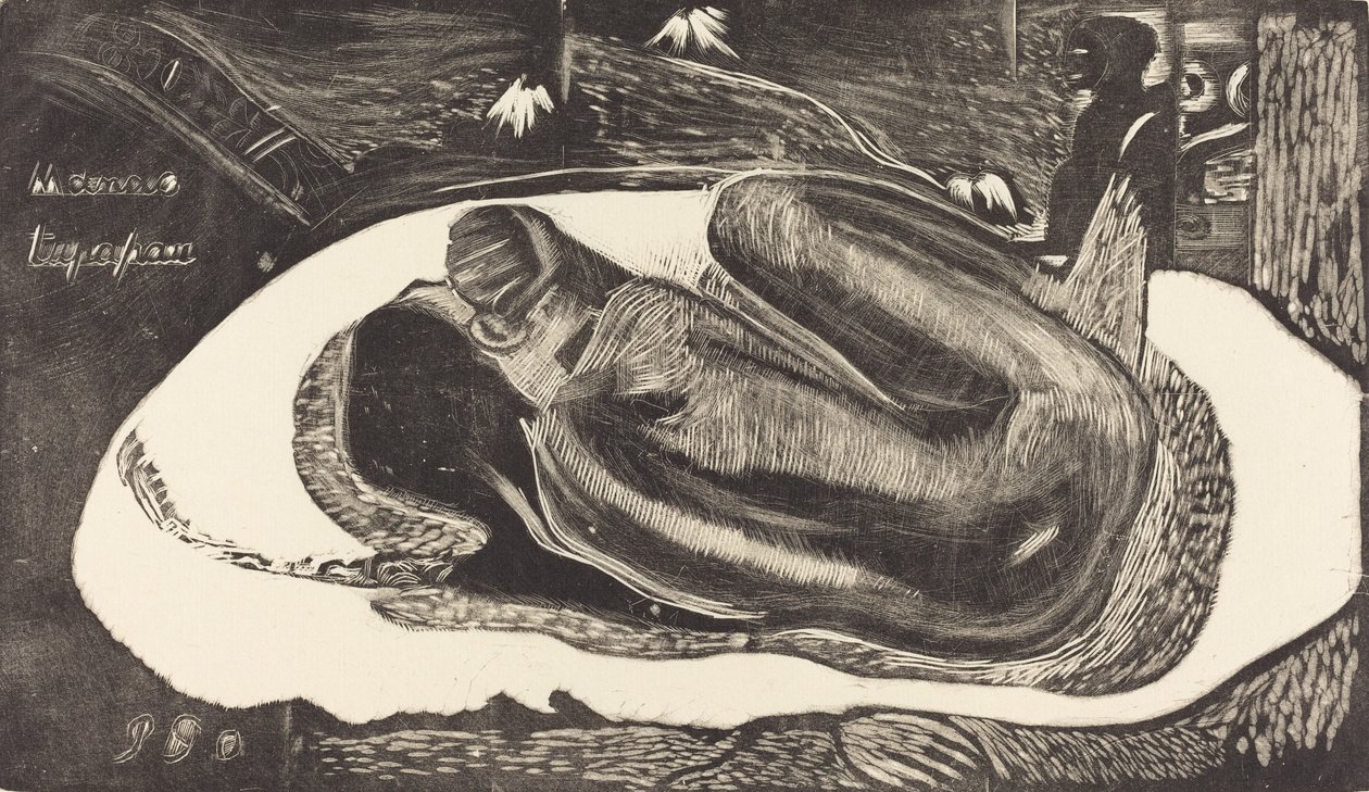 Manoa Tupapau Hun er hjemsøkt av en ånd, 18941895. av Paul Gauguin