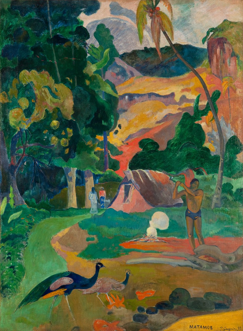 Matamoe eller, Landskap med påfugler av Paul Gauguin