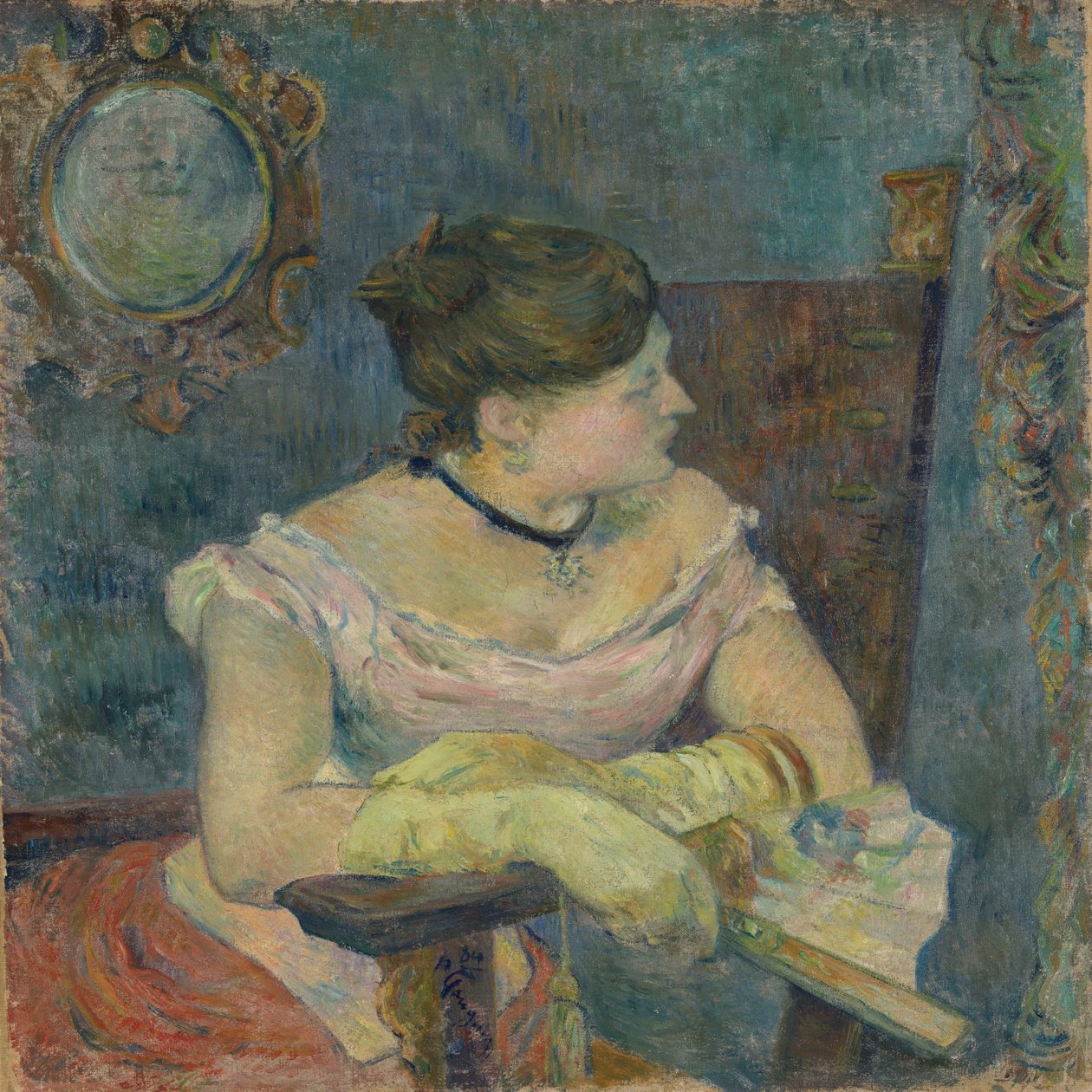 Mette Gauguin i aftenkjole av Paul Gauguin