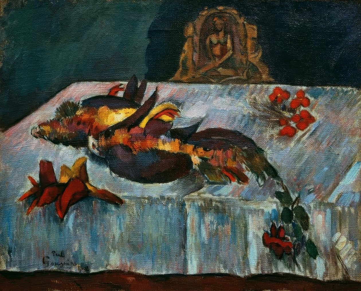 Stilleben med eksotiske fugler av Paul Gauguin