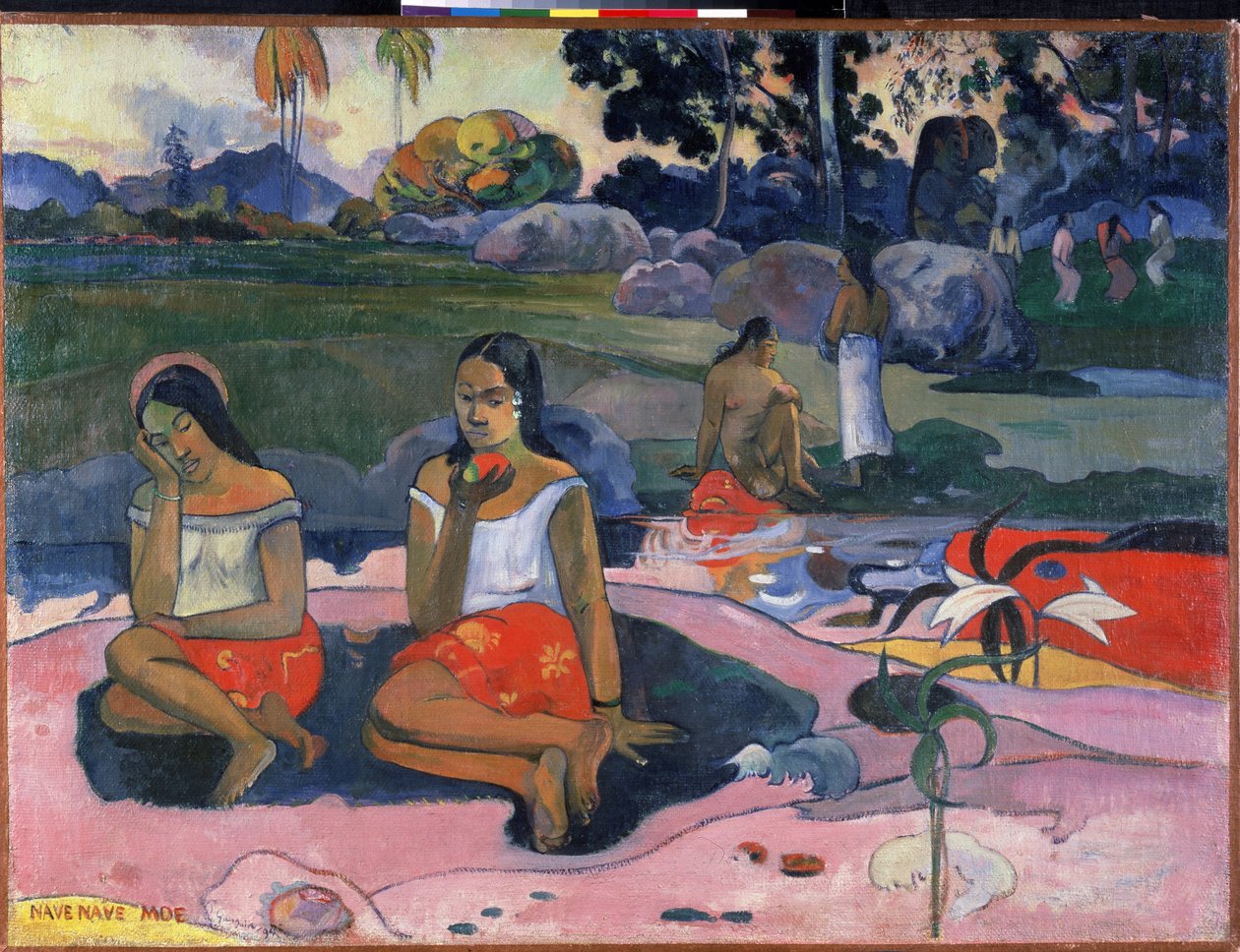 "Nave Nave Moe" (The Sacred Spring: Sweet Dreams) Maleri av Paul Gauguin (1848-1903) (Post-impresjonisme) 1894 Dim. 73x98 cm St. Petersburg, museum for Eremitasjen av Paul Gauguin