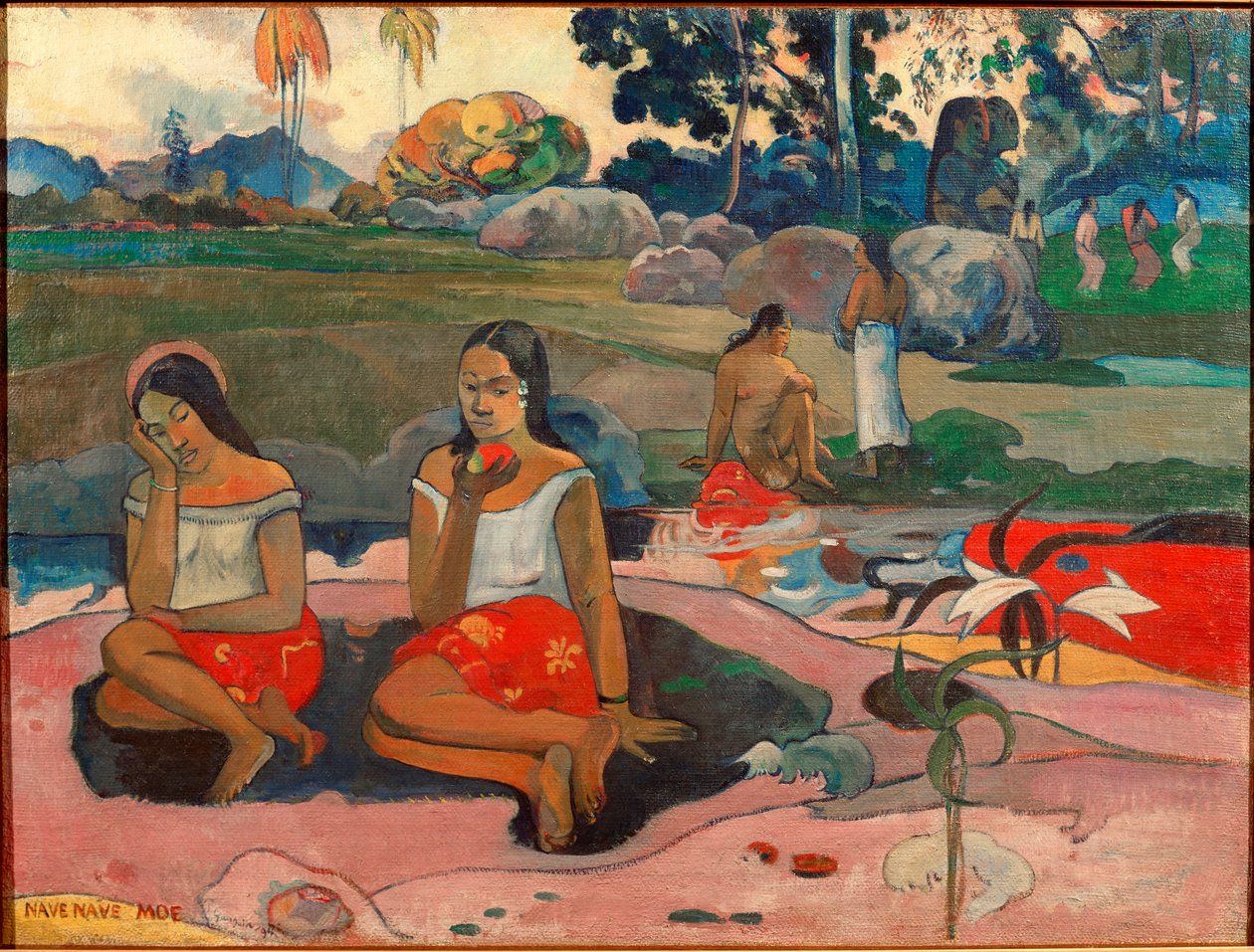 Nave nave moe (De søte drømmene) Maleri av Paul Gauguin (1848-1903) 1894 Søn. 73x98 cm St. Petersburg, Eremitagemuseet av Paul Gauguin