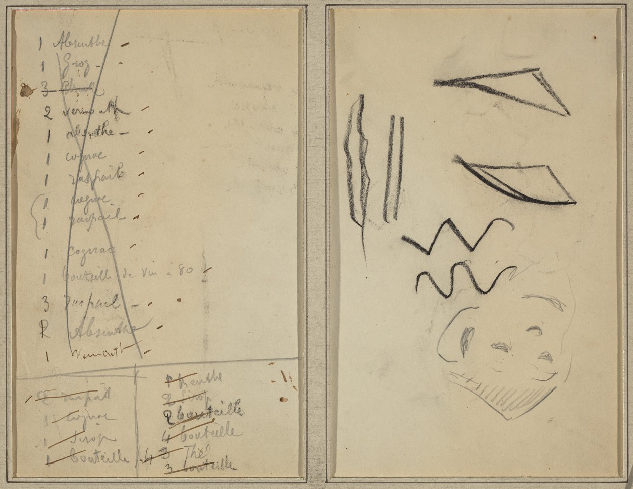 Neige (snø); Reiserute [recto] av Paul Gauguin