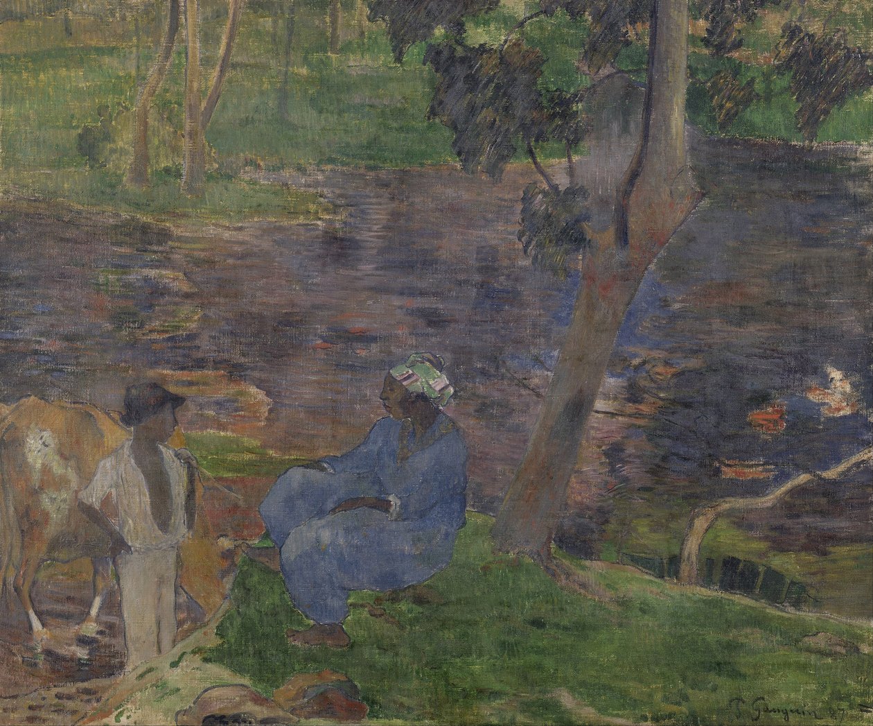 Ved bredden av innsjøen, Martinique av Paul Gauguin