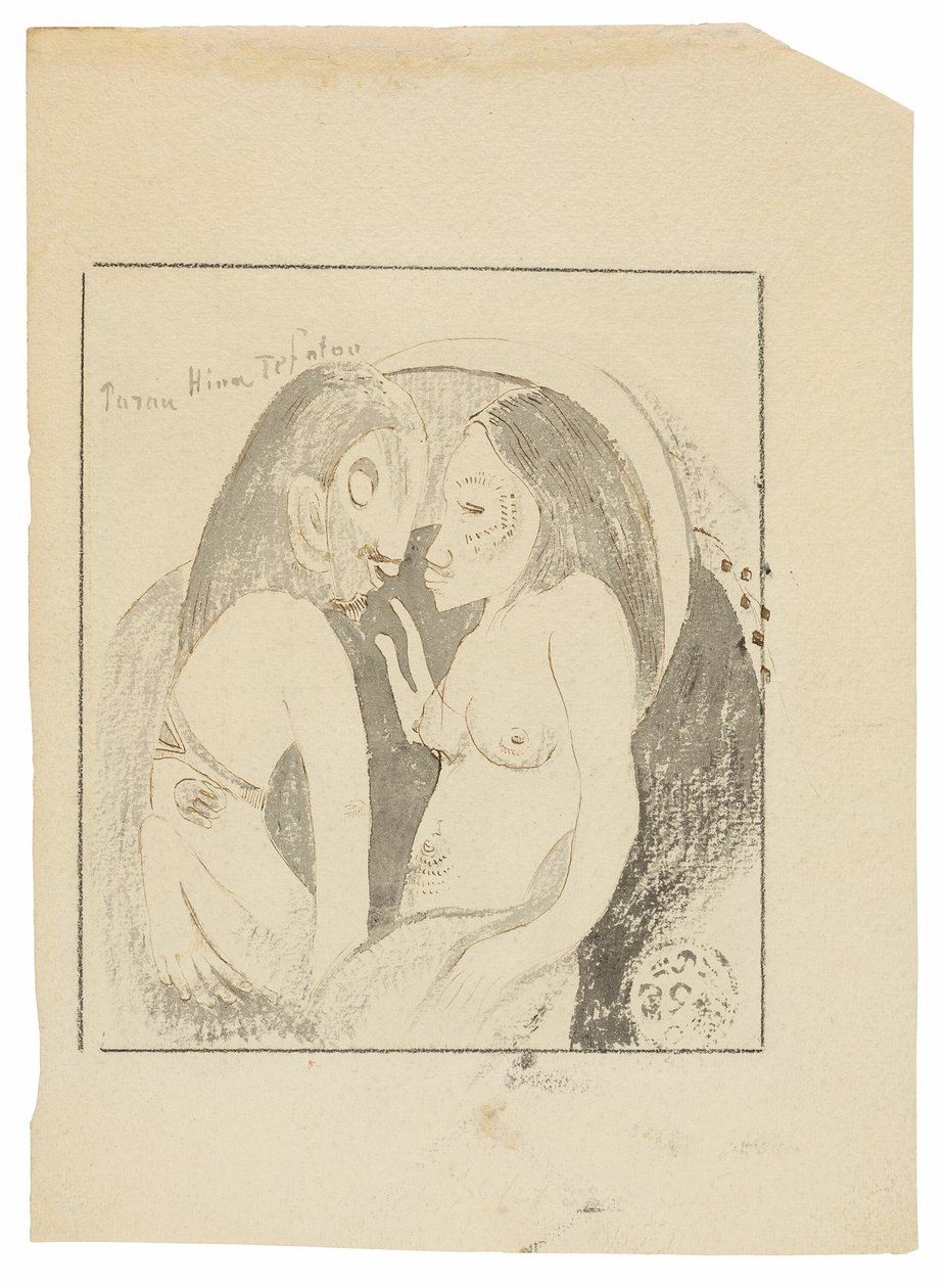 Parau Hina Tefatou (ord mellom månens gudinne og jordens gud) av Paul Gauguin