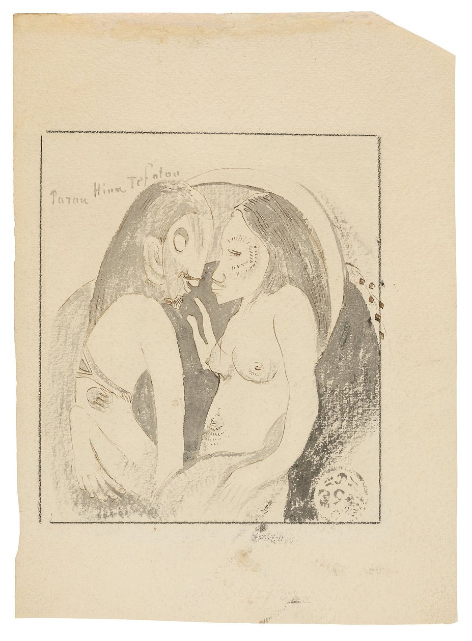 Parau Hina Tefatou (ord mellom månens gudinne og jordens gud) av Paul Gauguin