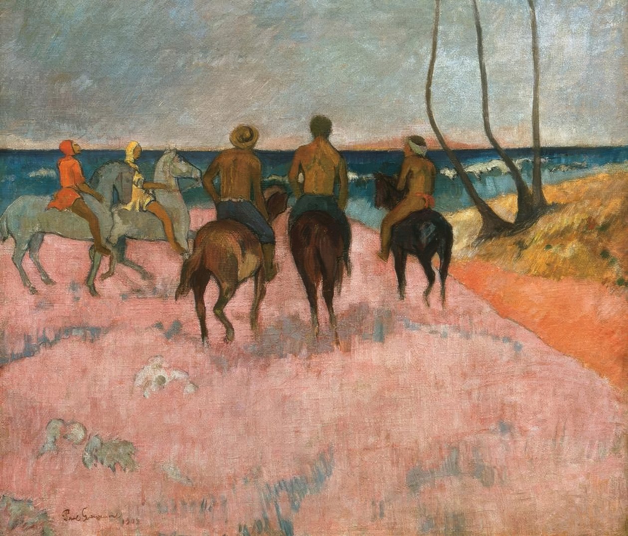Rytter på stranden av Paul Gauguin